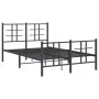 Bed frame with headboard and footboard black metal 120x190 cm by , Beds and slatted bases - Ref: Foro24-355576, Price: 107,21...