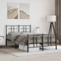 Bed frame with headboard and footboard black metal 120x190 cm by , Beds and slatted bases - Ref: Foro24-355576, Price: 107,21...