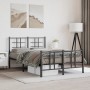 Estructura de cama con cabecero y pie metal negro 120x190 cm de , Camas y somieres - Ref: Foro24-355576, Precio: 108,97 €, De...