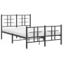 Bed frame with headboard and footboard black metal 120x190 cm by , Beds and slatted bases - Ref: Foro24-355576, Price: 107,21...