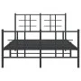 Bed frame with headboard and footboard black metal 120x190 cm by , Beds and slatted bases - Ref: Foro24-355576, Price: 107,21...
