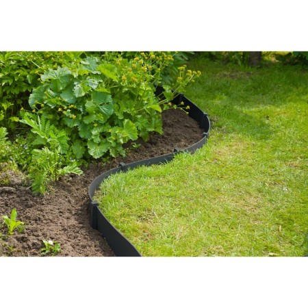 Nature Garden Edging Set with Spikes Black 15 cm x 10 m by , Garden edging and edging - Ref: Foro24-447504, Price: 52,94 €, D...