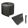 Nature Garden Edging Set with Spikes Black 15 cm x 10 m by , Garden edging and edging - Ref: Foro24-447504, Price: 52,94 €, D...