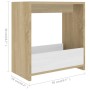 Mesa auxiliar de madera contrachapada blanco y roble 50x26x50cm