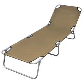 Tumbona plegable con respaldo ajustable taupé de , Tumbonas - Ref: Foro24-44294, Precio: 64,67 €, Descuento: %