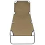 Folding lounger with adjustable taupe backrest by , Loungers - Ref: Foro24-44294, Price: 64,67 €, Discount: %
