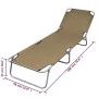 Folding lounger with adjustable taupe backrest by , Loungers - Ref: Foro24-44294, Price: 64,67 €, Discount: %
