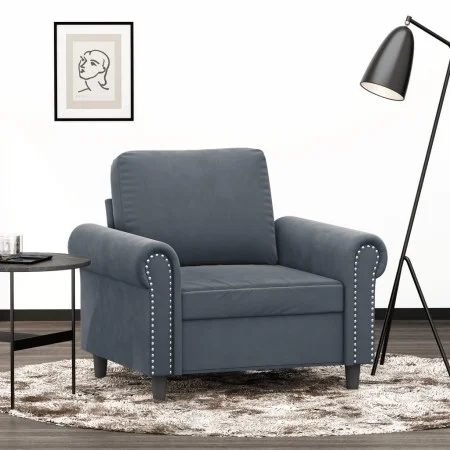 Sillón de terciopelo gris oscuro 60 cm de , Sofás - Ref: Foro24-359510, Precio: 169,35 €, Descuento: %