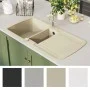 Granit-Spülbecken mit zwei beigen Becken von , Sinkt - Ref: Foro24-144854, Preis: 275,98 €, Rabatt: %