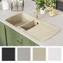 Granit-Spülbecken mit zwei beigen Becken von , Sinkt - Ref: Foro24-144854, Preis: 281,39 €, Rabatt: %