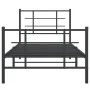 Bettgestell mit Kopfteil und Fußteil aus schwarzem Metall 90x190 cm von , Betten und Lattenroste - Ref: Foro24-355571, Preis:...