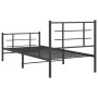 Bed frame with headboard and black metal footboard 90x190 cm by , Beds and slatted bases - Ref: Foro24-355571, Price: 71,06 €...