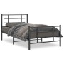 Bed frame with headboard and black metal footboard 100x190cm by , Beds and slatted bases - Ref: Foro24-355573, Price: 70,64 €...