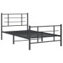Bed frame with headboard and black metal footboard 100x190cm by , Beds and slatted bases - Ref: Foro24-355573, Price: 70,64 €...