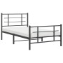 Bed frame with headboard and black metal footboard 100x190cm by , Beds and slatted bases - Ref: Foro24-355573, Price: 70,64 €...
