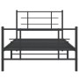 Bed frame with headboard and black metal footboard 100x190cm by , Beds and slatted bases - Ref: Foro24-355573, Price: 70,64 €...