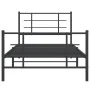 Bettgestell mit Kopfteil und Fußteil aus schwarzem Metall, 100 x 190 cm von , Betten und Lattenroste - Ref: Foro24-355573, Pr...