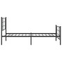 Bed frame with headboard and black metal footboard 100x190cm by , Beds and slatted bases - Ref: Foro24-355573, Price: 70,64 €...