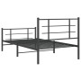 Bed frame with headboard and black metal footboard 100x190cm by , Beds and slatted bases - Ref: Foro24-355573, Price: 70,64 €...