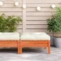 Gartenhocker mit massivem Kiefernholzrahmen und braun gewachstem Kissen. von , Modulare Sofas für den Außenbereich - Ref: For...