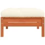 Taburete de jardín con cojín madera maciza de pino marrón cera by , Modular outdoor sofas - Ref: Foro24-838166, Price: 81,81 ...