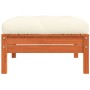 Taburete de jardín con cojín madera maciza de pino marrón cera by , Modular outdoor sofas - Ref: Foro24-838166, Price: 82,89 ...