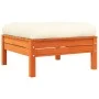 Taburete de jardín con cojín madera maciza de pino marrón cera by , Modular outdoor sofas - Ref: Foro24-838166, Price: 81,81 ...