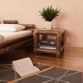 Dark brown bamboo bedside table 40x40x40 cm by vidaXL, Nightstands - Ref: Foro24-244608, Price: 70,47 €, Discount: %