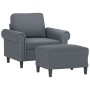 Dunkelgrauer Samtsessel mit Hocker 60 cm von , Sofas - Ref: Foro24-3201206, Preis: 215,22 €, Rabatt: %