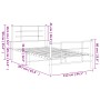 Bed frame with headboard and black metal footboard 107x203cm by , Beds and slatted bases - Ref: Foro24-355575, Price: 83,34 €...