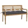 Batavia solid teak bench with anthracite gray cushion 120 cm by , garden benches - Ref: Foro24-3062169, Price: 225,22 €, Disc...
