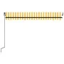 Toldo retráctil manual amarillo y blanco 450x300 cm de , Toldos - Ref: Foro24-3069118, Precio: 330,71 €, Descuento: %