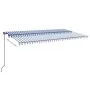 Toldo retráctil manual azul y blanco 600x350 cm de , Toldos - Ref: Foro24-3069236, Precio: 570,20 €, Descuento: %