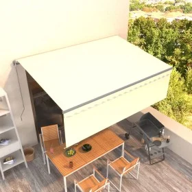 Manual retractable awning with cream blinds 4.5x3 m by , Awnings - Ref: Foro24-3069437, Price: 391,60 €, Discount: %