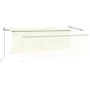 Manual retractable awning with cream blinds 4.5x3 m by , Awnings - Ref: Foro24-3069437, Price: 391,60 €, Discount: %