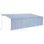 Manuell ausfahrbare Markise mit blau-weißem Rollo 5x3 m von , Markisen - Ref: Foro24-3069456, Preis: 481,00 €, Rabatt: %