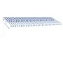 Automatic awning LED wind sensor blue and white 500x300 cm by , Awnings - Ref: Foro24-3069591, Price: 756,67 €, Discount: %