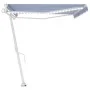 Automatic awning LED wind sensor blue and white 500x300 cm by , Awnings - Ref: Foro24-3069591, Price: 756,67 €, Discount: %