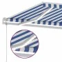 Automatic awning LED wind sensor blue and white 500x300 cm by , Awnings - Ref: Foro24-3069591, Price: 756,67 €, Discount: %
