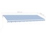 Automatische Markise LED-Windsensor blau und weiß 500x300 cm von , Markisen - Ref: Foro24-3069591, Preis: 799,64 €, Rabatt: %