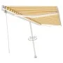 Automatic awning LED wind sensor yellow white 500x300cm by , Awnings - Ref: Foro24-3069593, Price: 770,02 €, Discount: %