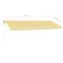 Automatic awning LED wind sensor yellow white 500x300cm by , Awnings - Ref: Foro24-3069593, Price: 770,02 €, Discount: %