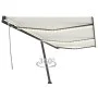 Toldo manual retráctil con luz LED color crema 600x350 cm de , Toldos - Ref: Foro24-3069882, Precio: 715,49 €, Descuento: %