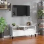Hochglanzweißer TV-Schrank aus Sperrholz, 100 x 34,5 x 44,5 cm von vidaXL, TV-Möbel - Ref: Foro24-831903, Preis: 71,47 €, Rab...