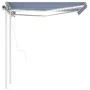 Automatic awning LED and wind sensor blue and white 3x2.5 m by , Awnings - Ref: Foro24-3069911, Price: 573,53 €, Discount: %
