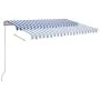 Toldo automático LED y sensor de viento azul y blanco 3x2,5 m de , Toldos - Ref: Foro24-3069911, Precio: 573,53 €, Descuento: %