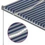 Automatic awning LED and wind sensor blue and white 3x2.5 m by , Awnings - Ref: Foro24-3069911, Price: 573,53 €, Discount: %