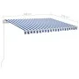 Automatic awning LED and wind sensor blue and white 3x2.5 m by , Awnings - Ref: Foro24-3069911, Price: 573,53 €, Discount: %