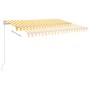 Automatic awning LED wind sensor yellow and white 3x2.5 m by , Awnings - Ref: Foro24-3069913, Price: 583,20 €, Discount: %