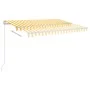 Automatic awning LED wind sensor yellow and white 3x2.5 m by , Awnings - Ref: Foro24-3069913, Price: 573,01 €, Discount: %